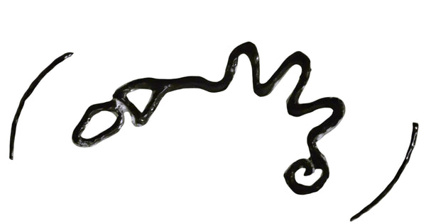Black and white wavy line on a black background